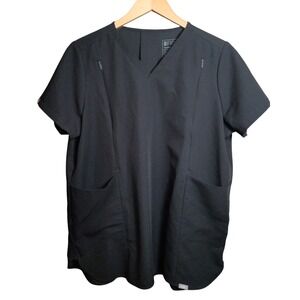 FIGS Black V Neck Scrub Top Technical Collection Women's Size L